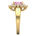thumbnail image 3 of Clara Pucci 14K Yellow Gold 2.72ct Pink Halo Ring for Women, 3 of 7