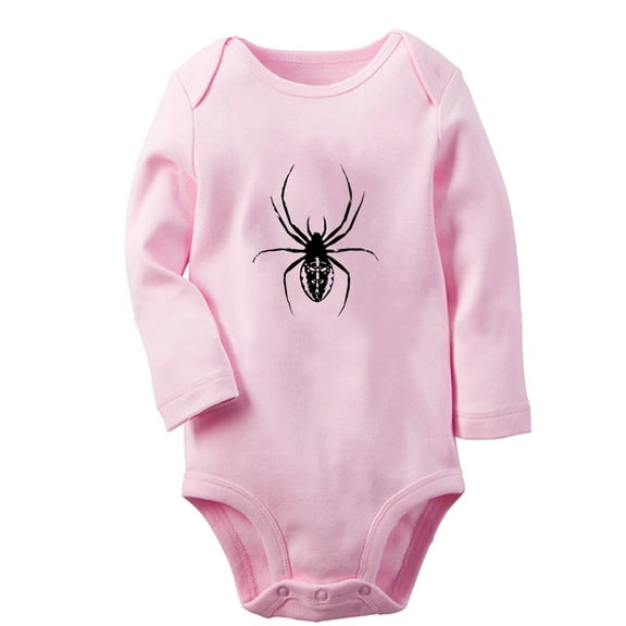 iDzn Little Baby Cute Rompers, Newborn Baby Unisex Bodysuits, Infant Animal Spider Graphic Jumpsuits, Toddler Kids Long Sleeve Oufits (Pink, 0-6 Months)