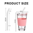 thumbnail image 2 of 450ml coffee cup, milk cup, tea cup, glass, cup with straw, cup with lid, beverage cup with cup holderpink, 2 of 5