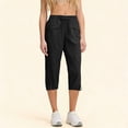 thumbnail image 2 of Wensltd Womens Capris Elastic Waist Outdoor Soft Drawstring Cargo Pants with Pockets, 2 of 8