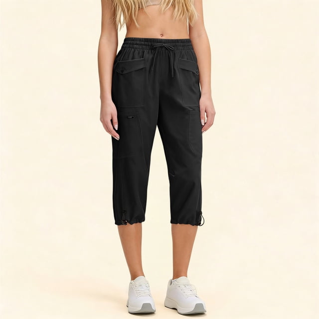 Neewe Pantalon Capri de Randonnée pour Femmes, Léger, de Voyage, de Golf, Cargo, avec Poches, Pantalon de Sport Décontracté