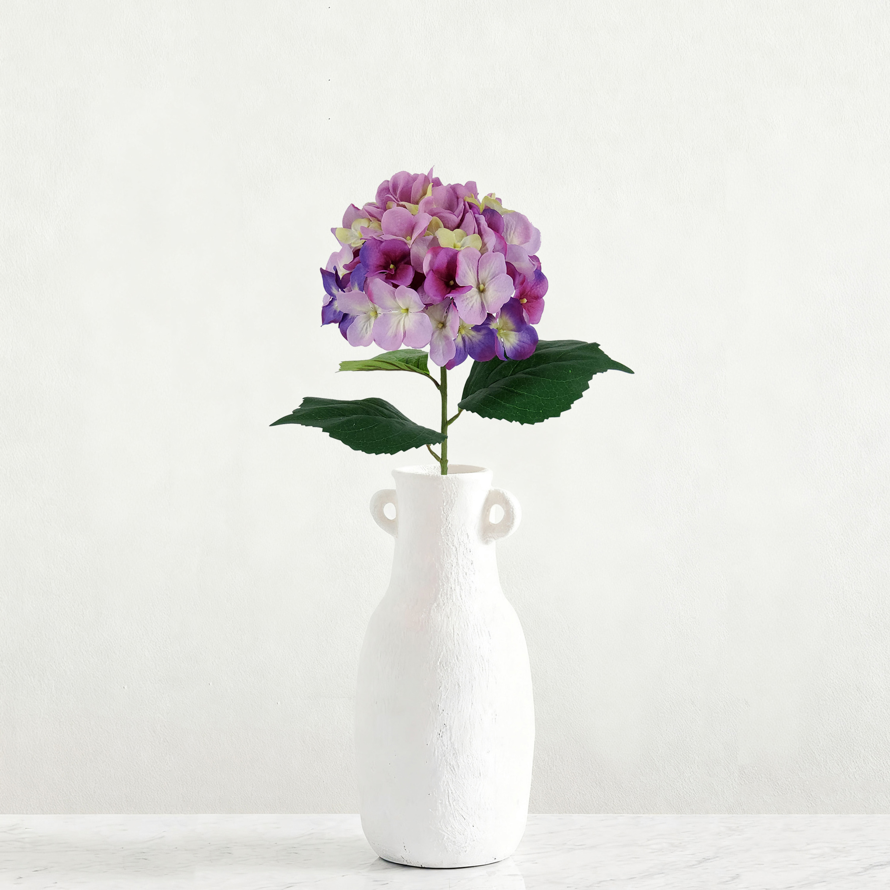Mainstays Indoor Artificial Hydrangea Flower Stem, 30.5 in, Polyester, Purple