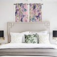 thumbnail image 3 of Pink Flowers Kitchen Curtains Window Panels, Spring Floral Purple Butterflies Farmhouse Insulated Window Treatment Curtain, Grommet Curtains for Bedroom/Living Room/Bathroom, 2 Piece 52"Wx45"L, 3 of 8