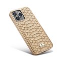 thumbnail image 3 of Luxurious Plating Case for iPhone 15 Pro Max, Snake Crocodile Texture Pattern Premium PU Leather Full Coverage Protective Basic Bumper Phone Case Cover for iPhone 15 Pro Max - White, 3 of 6