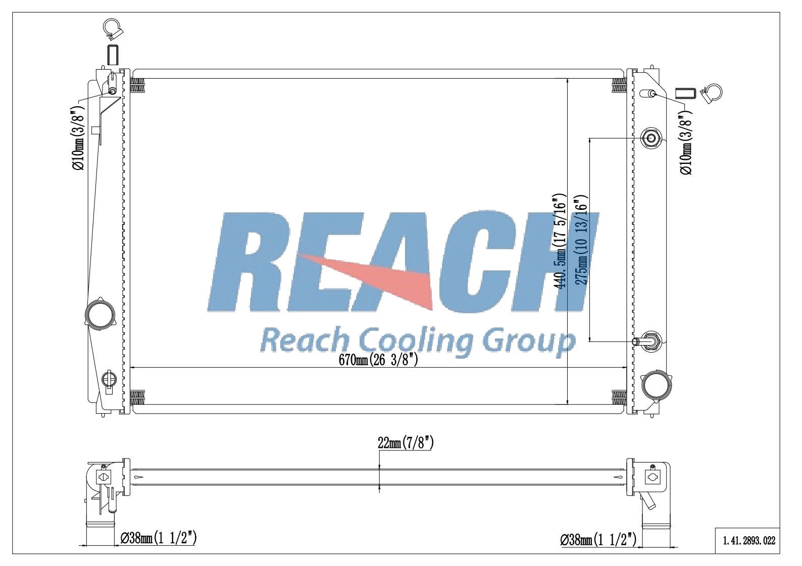 REACH Radiator 41-2893 for 15-06 Toyota RAV4
