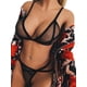 thumbnail image 2 of VISgogo - Conjunto de dos piezas de lencería para mujer, sujetador de vendaje de hilo de malla de color sólido a la moda y bragas de cintura baja VISgogo moda, 2 of 2
