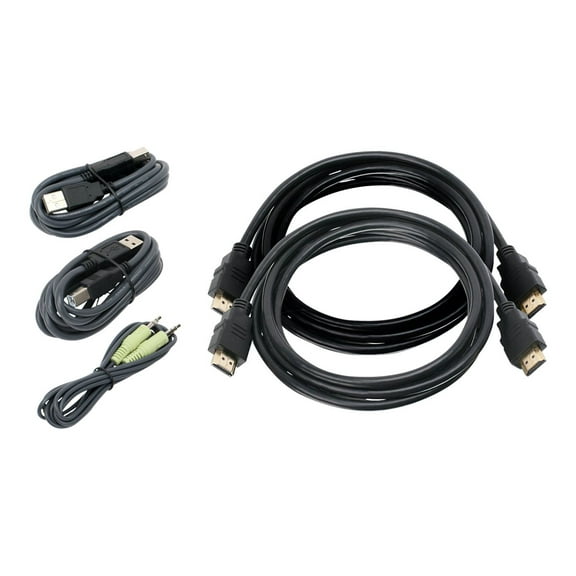 IOGEAR 6ft Dual View HDMI USB KVM Cable Kit with Audio TAA G2L8202UTAA3