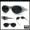 thumbnail image 2 of Retro Apocalyptic Oval Deep Windbreaker Side Visor Plastic Sunglasses [Beige - Black], 2 of 7