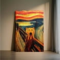 thumbnail image 2 of 1pc Framed Cat - themed The Scream - inspired Canvas Wall Art, Decor room hanging Wall Picture Decor for Home Gifts, living room, bathroom, bedroom, kitchen wall art decor canvas wall art, 2 of 6