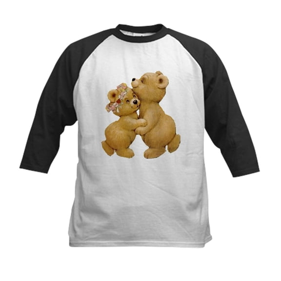 CafePress - Cute Dancing Teddy Bears Baseball Jersey - Kids Cotton Baseball Jersey, 3/4 Sleeve Shirt