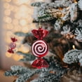 thumbnail image 4 of Christmas Candy Ornaments, Christmas Tree Decorations, 6 Pcs Hanging Glitter Plastic Peppermint Candy Jars, Shiny Vintage Style Holiday Party Home Decor, 4 of 7