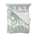 thumbnail image 7 of Sage Green Octopus Coastal King Size Down Alternative Comforter, Lightweight Comforter Quilt Bedding Set with Pillow Shams Nautical Coral Starfish All Seasons Bed Comforter Duvet Insert 96"x106", 7 of 7