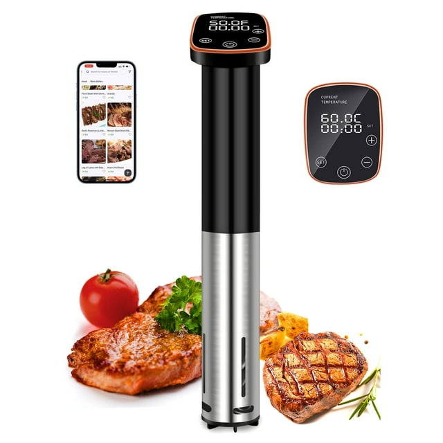 Machine sous Vide, Recettes d'Application WiFi Incluses, Cuiseur sous Vide 1100W, Circulateur à Immersion Cuiseur de Précision avec Température Précise, Ultra Silencieux, Étanche IPX7, Chauffage Rapide et Contrôle du Temps
