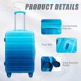 thumbnail image 4 of Paproos 3 Piece Luggage Set, Hardshell Carry on Luggage with Spinner Wheel, TSA Lock, Expandable Hardside Suitcase with Gradient Color, 20in 24in 28in Suitcase Set for Travel, Navy+Light Blue, 4 of 12