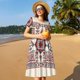 thumbnail image 4 of Disketp Fashion Tatreez1 para Vestido de Manga Corta para Mujeres, Vestidos de Verano para Mujeres, Casual y Holgado para la Playa, 4 of 6