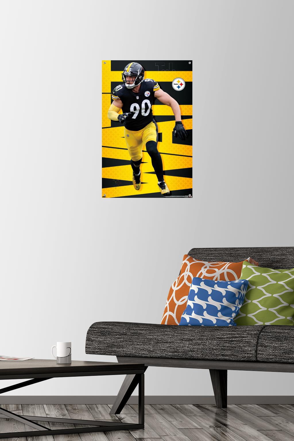 NFL Pittsburgh Steelers - T.J. Watt 21 Wall Poster with Pushpins, 14.725" x 22.375"