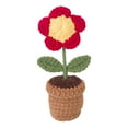 thumbnail image 1 of Mini flor de ganchillo hecha a mano, decoración de flores tejidas en maceta, flor tejida a mano para Pequeña flor roja, 1 of 7