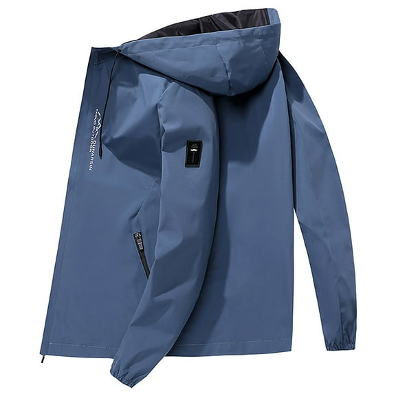 KAUOD Men Casual Top Jacket Autumn Winter Fashion Long Sleeve Coats Hooded Handsome Cool Blouse Jacket Mens Outdoor Rain Jacket