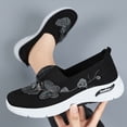 thumbnail image 6 of HTHLVMD Floral Embroidered Mesh Sneakers, Slip-On Walking Shoes, Womens Breathable Knit Slip-On Walking Shoes Embroidered Slip On Sneakers Lightweight Comfortable Orthopedics Walking Shoe, Black 5.5, 6 of 6