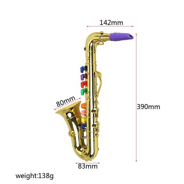 Instrument à vent Saxophone musical doré pour enfants apprenant des jouets  d'anniversaire 