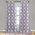 thumbnail image 4 of Ambesonne Galaxy Unicorn Curtains, Little Pony Horse, Pair of 28"x95", Pale Lavender White Rose, 4 of 4