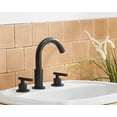 thumbnail image 5 of BWE Black Widespread Bathroom Faucet 3 Hole Modern 360 Degree Swivel Spout High Arch with Pop Up Drain with Overflow Supply Hose 8 Inch 2 Handle 3 Pieces Matte Basin Vanity Lavatory Faucets for Sink, 5 of 9