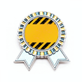 thumbnail image 1 of Logo negro y amarillo tiras auto en línea Insignia broche Medalla ganadora, 1 of 3