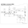 thumbnail image 5 of Kingston Brass KC7067PX Vintage 8 in. Widespread Bathroom Faucet, Brushed Brass, 5 of 5