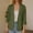 Army Green, variant on Women's 100%Cotton Blazer Jackets 3/4 Sleeve Casual Lightweight Notch Lapel Button Down Blazers with Pocket
