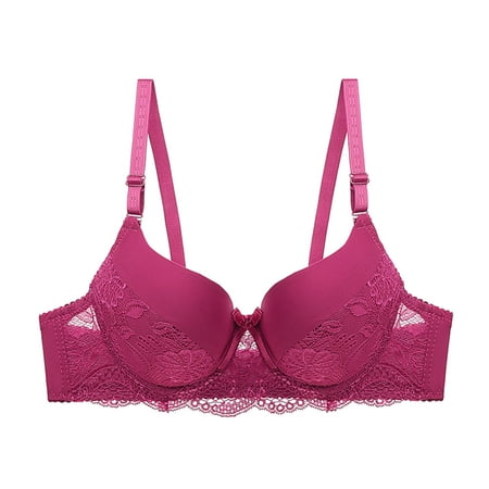 Stock Up and Save: Underwire Bras for Women  Sujetadores Con Aros para Mujer  Women s Solid Color Ring Oversized Gathering Underwear Daily Bra SOPATENOR Wine XL