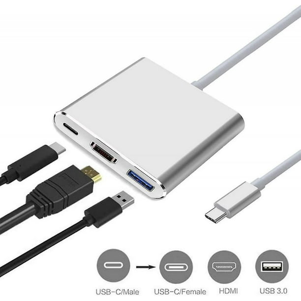 Adaptador USB-C A HDMI KabelDirekt (0.15m) - Soporta 4K/60Hz, Compatible Con MacBook Pro, Chromebook, Dispositivos USB-C 3.1