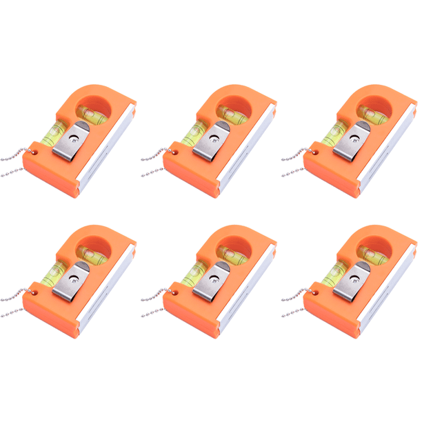 Mini Herramienta 2 en 1 Nivelador Burbujas Gancho Cadena Metal () Naranja