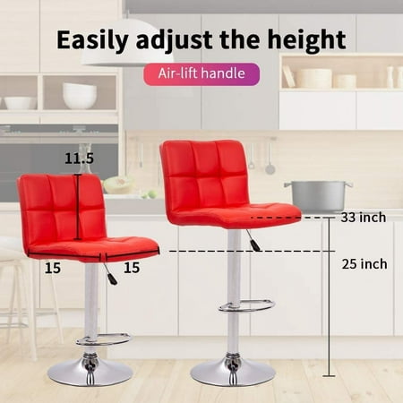 Counter Height Bar Stools Set Of 2 Pu, What Size Bar Stool For 33 Inch Counter