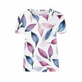 thumbnail image 4 of Women's Floral Print T-shirts Plus Size Summer Graphic Basic Tees Short Sleeve Tunic Tops Loose Fit (3XL, Purple), 4 of 5