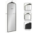 thumbnail image 6 of Kate and Laurel Arendahl Vintage Arched Tall Panel Mirror, 18 x 58, Antique Black, Traditional Baroque Full Length Mirror with Ornate Garland Inspired Crown for Bedroom Body Mirror Decor, 6 of 9