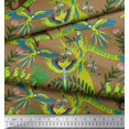 thumbnail image 3 of Soimoi Poly Georgette Fabric Branches,Parrot & Leopard Jungle Print Sewing Fabric Yard 42 Inch Wide, 3 of 3