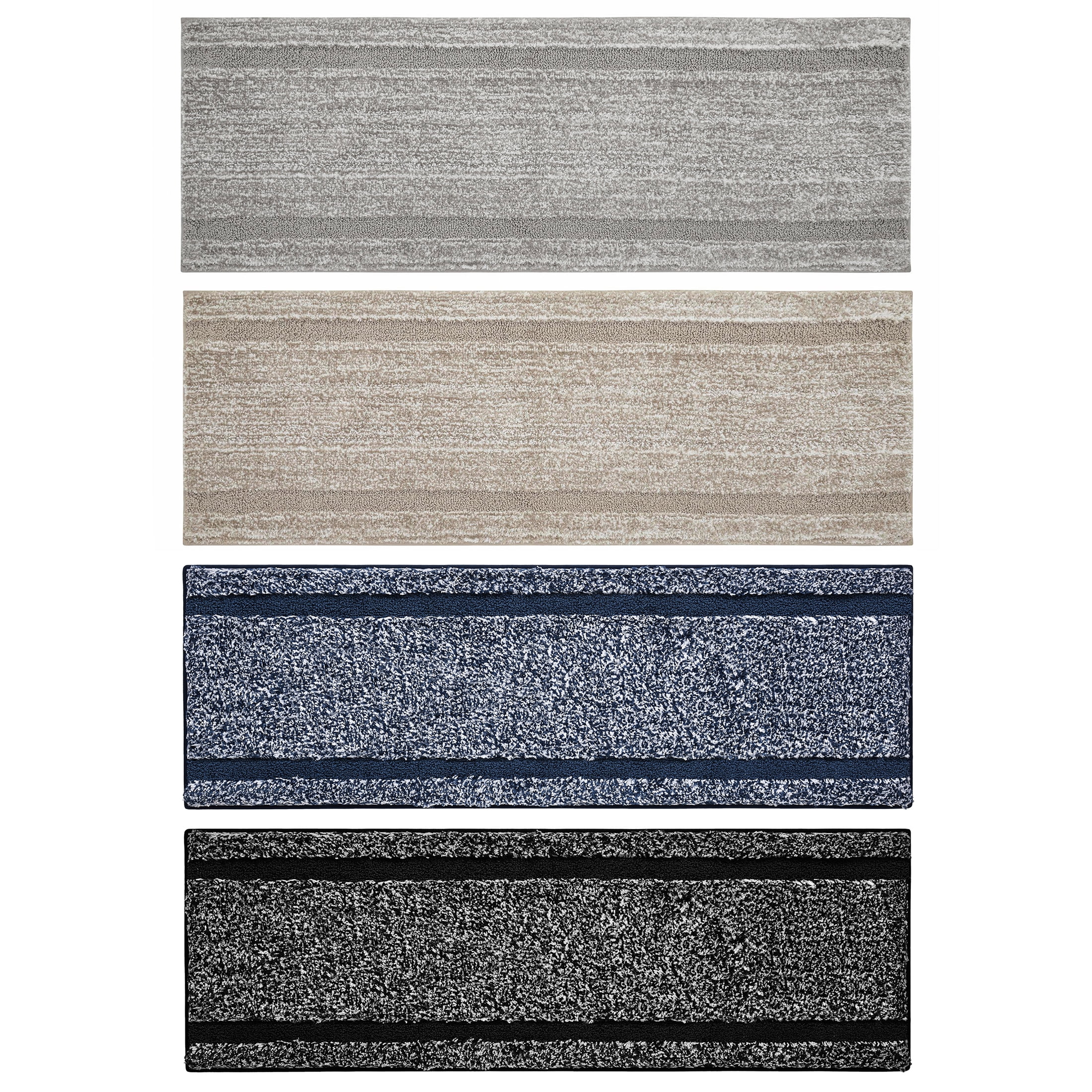 VCNY Home Heathered Hotel Gray Microfiber Bath Rug Runner, 20" x 60"