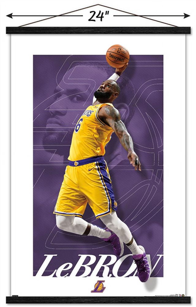 NBA Los Angeles Lakers - LeBron James 21 Wall Poster with Magnetic Frame, 22.375" x 34"