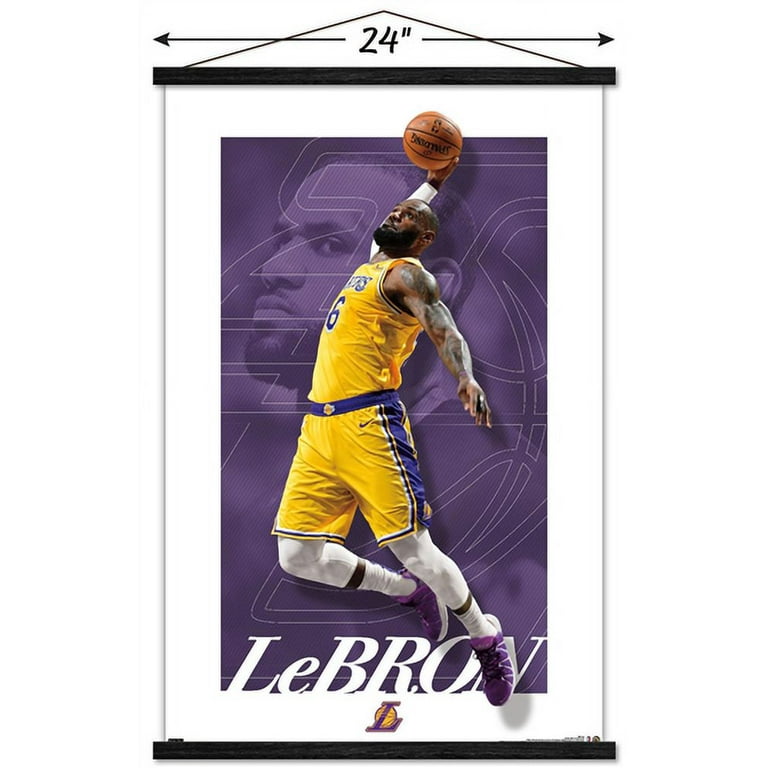 NBA Los Angeles Lakers LeBron James 21 Wall Poster with Magnetic Frame 22.375 x 34 Walmart
