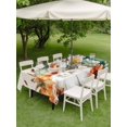 thumbnail image 3 of Outdoor Tablecloth with Umbrella Hole and Zipper, Green Orange Pumpkins Fall Rectangle Table Cloth 60x120 Inch Waterproof Tablecloth, Thanksgiving Floral Botanical Picnic Table Cover for Patio, 3 of 7