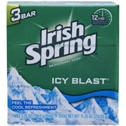 Irish Spring Bath Bar, Icy Blast 3.75 Oz, 3 x 3.75 oz bars (Pack of 2)