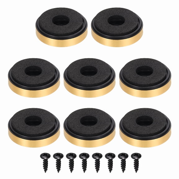 8 Pcs Speaker Isolation Feet,30mmx7mm Plastic Foam Shock Absorption Base Pad Anti Vibration Amplifier Stand Feet Mat Gold