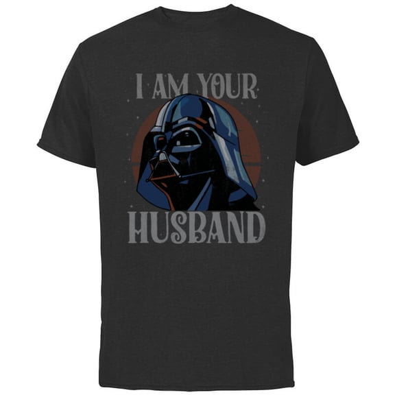 Star Wars Darth Vader I Am Your Husband Retro Quote Funny- Short Sleeve Cotton T-Shirt for Adults - Customized-Black