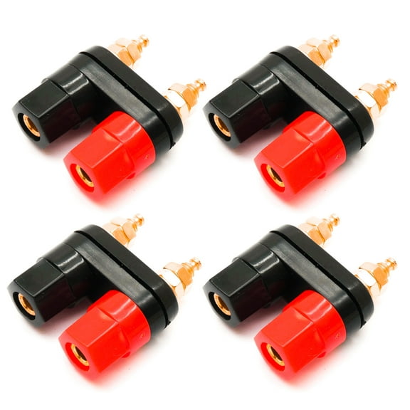 4pcs Dual 4mm Banana Plug Bullet Connector Jack Socket for Speaker Amplifier Terminal