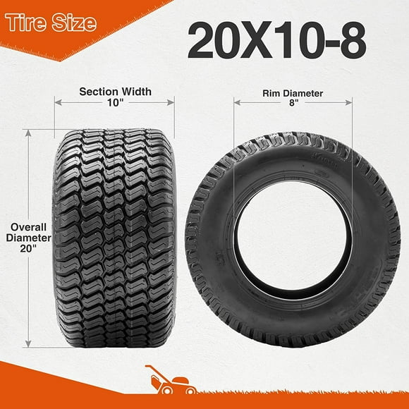 20x10x8 Lawn Mower Tires Wheels
