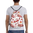 thumbnail image 2 of Kdxio Fire Truck Print Drawstring Backpack Bag,Waterproof Draw String Back Sack, Gym Drawstring Bags Swim Bag For Unisex, 2 of 9