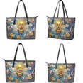 thumbnail image 3 of ZUXONGSY Stained Glass Bee Daisy Flower Print Tote Bag with Purse Lightweight Leather Handbag and Wallet Set for Women Waterproof Totes Top Handle Handbag with Matching Clutch Purse, 3 of 4