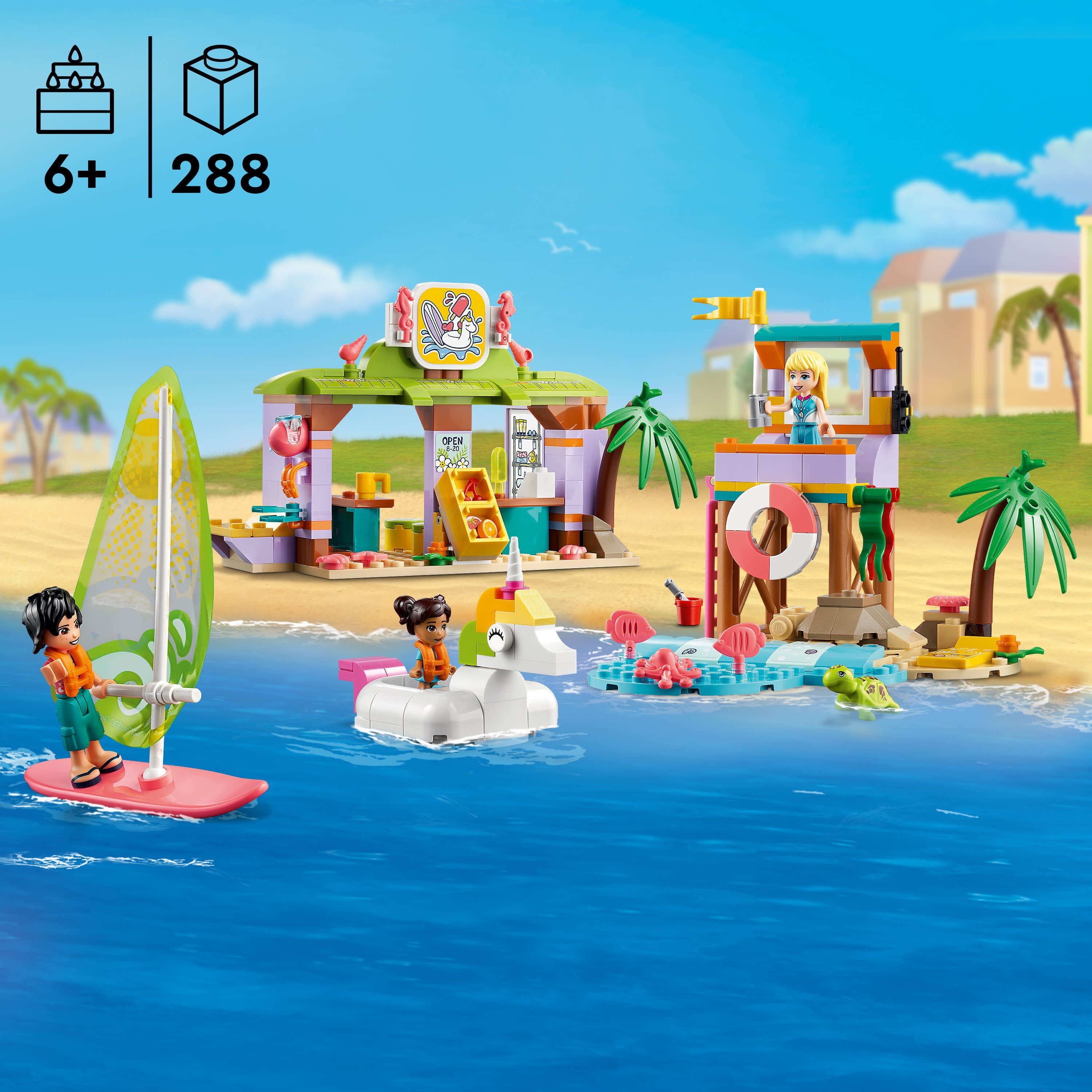 LEGO 41710 Friends Divertimento sulla Spiaggia dei Surfer, Set Costruzioni  Estive con Tartaruga e Unicorno Giocattolo