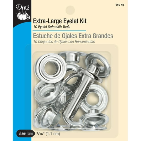 UPC: 0072879104400 | Dritz 7/16 Extra-Large Eyelets & Tools 10 Sets Nickel