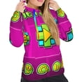 thumbnail image 5 of Lsque Geometry Dash Pattern Casual Women's Hoodie,Hooded Sweatshirt with Kangaroo Pocket,Pullover Hoodie with Eye-catching Drawstrings-Large, 5 of 8